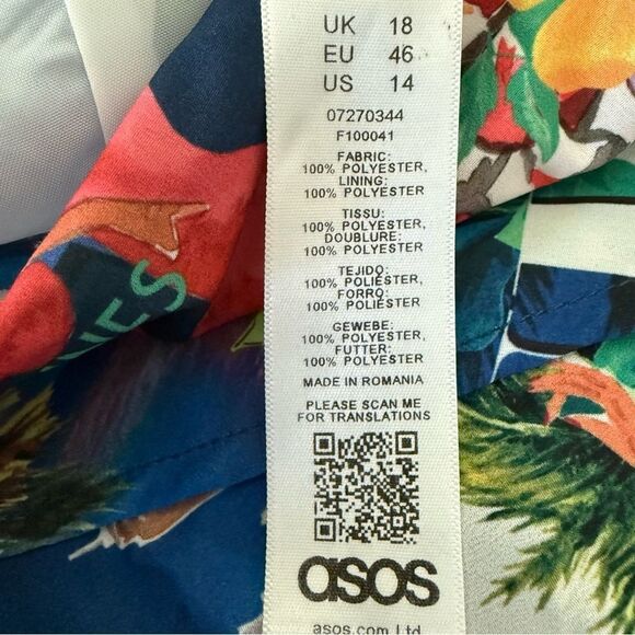 Vibrant Multicolor Wide Leg Jumpsuit - ASOS Tropical Print (UK 16, EU 46, US 14) - Picture 9 of 15